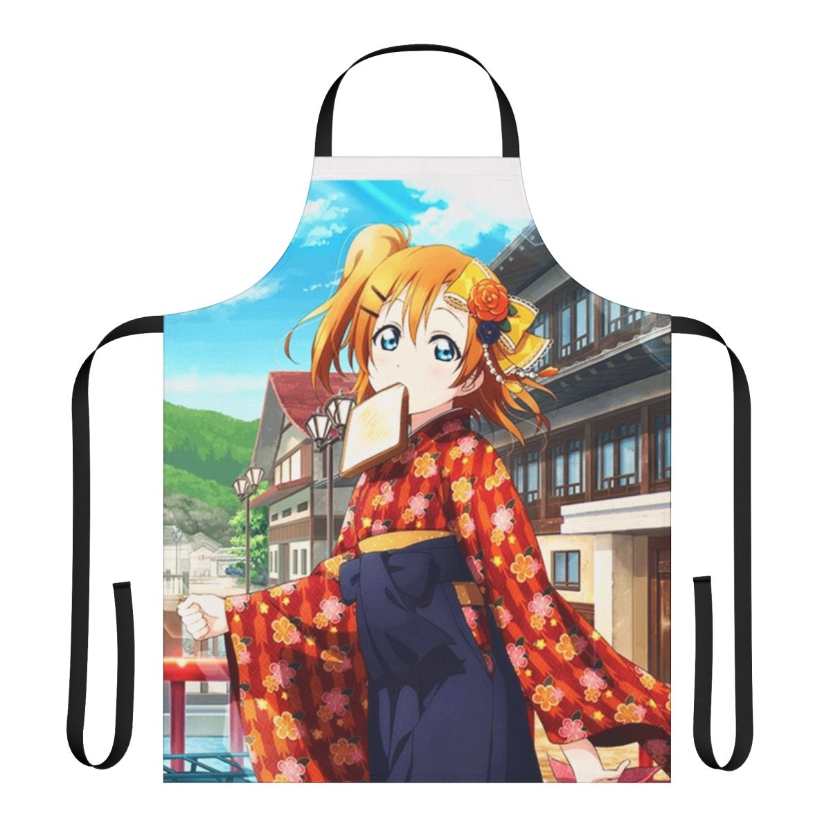 Taisho-inspired anime apron featuring the character Honoka Kousaka from the Love Live! series.