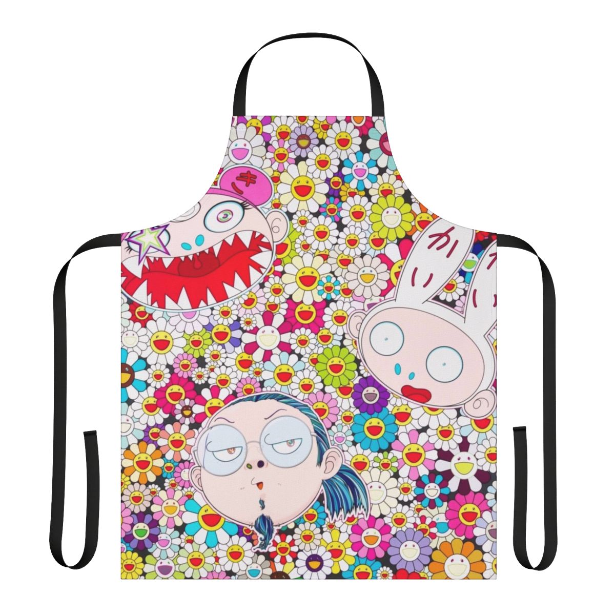 Kakai Kiki N Me Apron featuring Takashi Murakami's vibrant and whimsical design