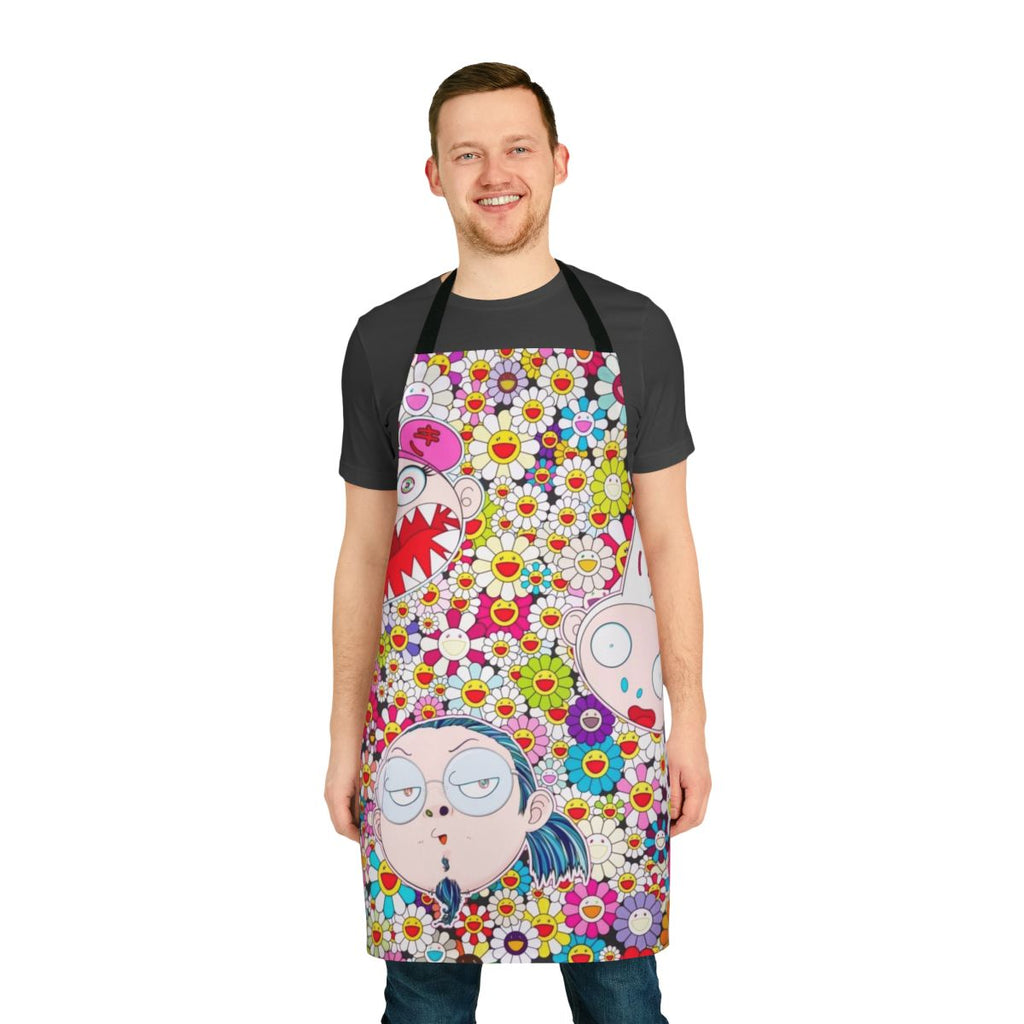 Kakai Kiki N Me Apron featuring Takashi Murakami's vibrant and whimsical design