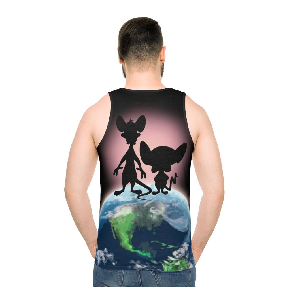 Unisex "Take Over the World" Tank Top with Cartoon Characters