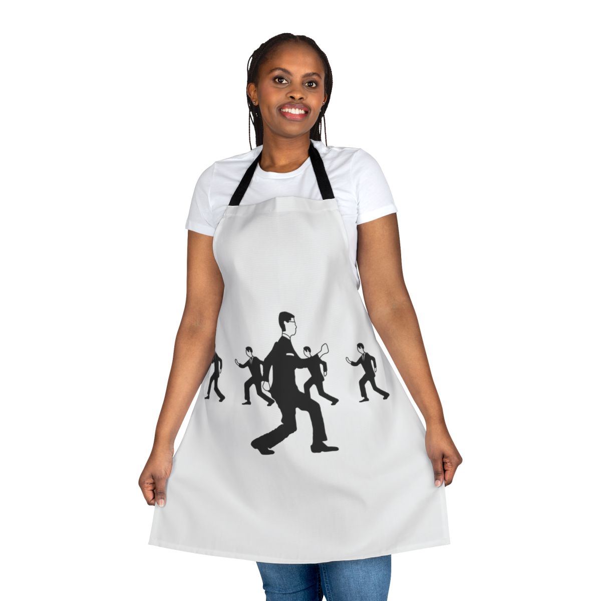 Talking Heads inspired apron with the iconic "Once in a Lifetime" music video design