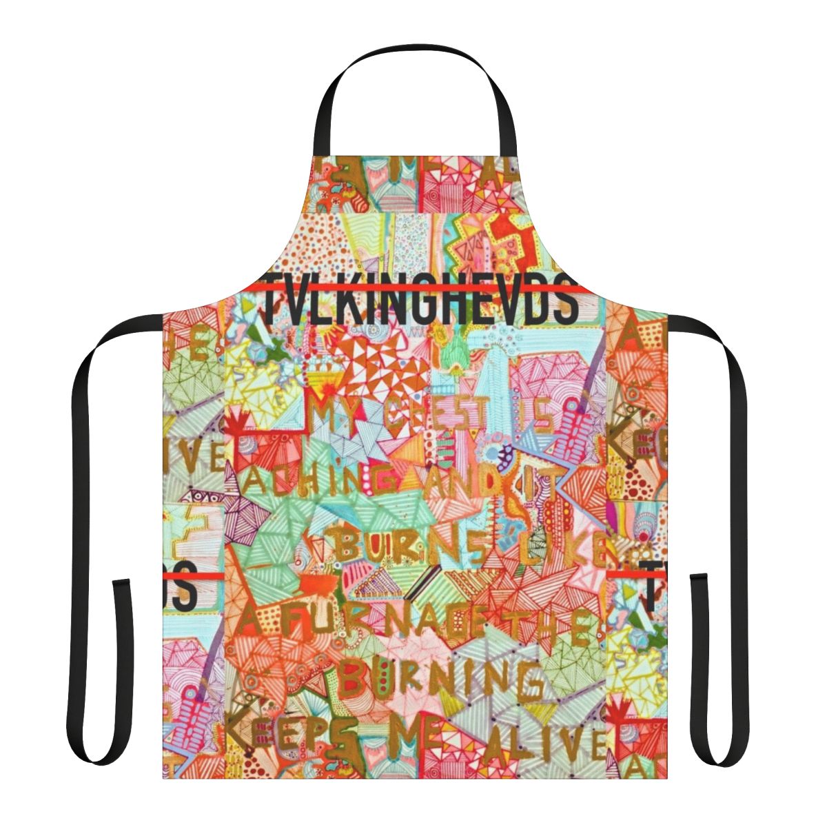 Talking Heads band logo printed on a high-quality cooking apron