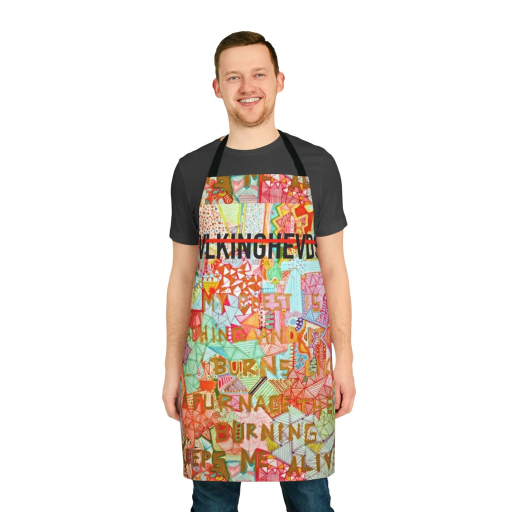 Talking Heads band logo printed on a high-quality cooking apron