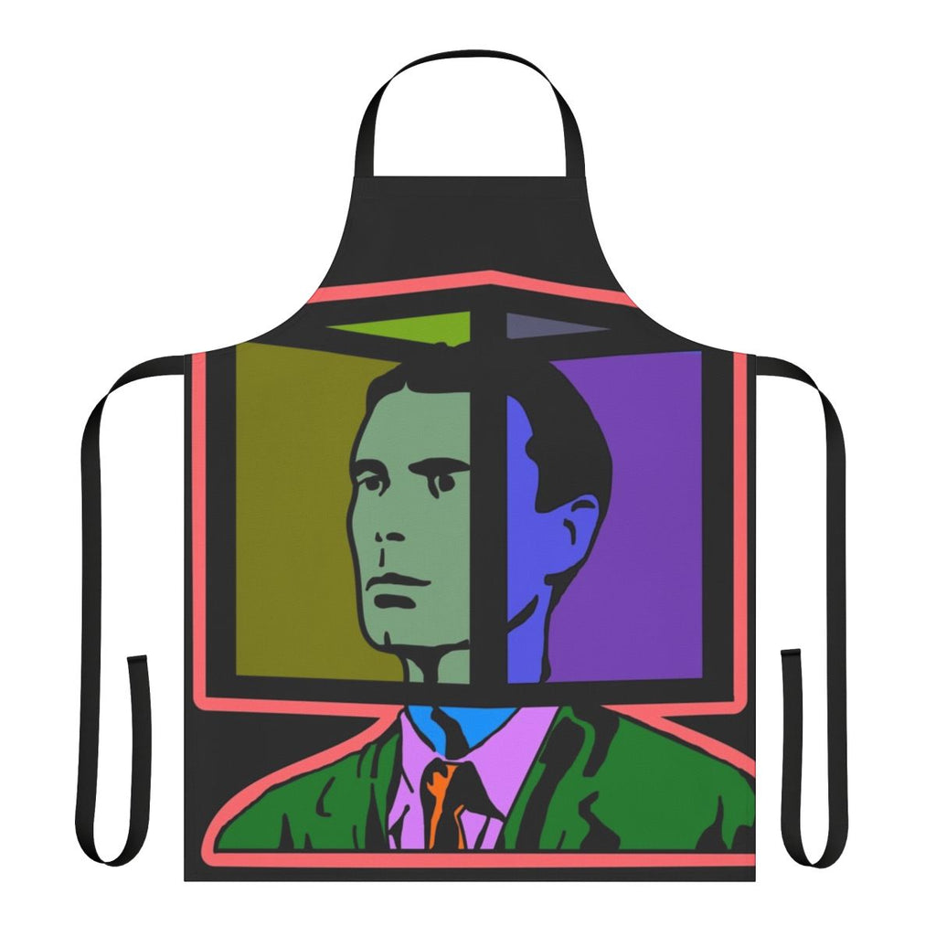 Talking Heads inspired kitchen apron with "Road to Nowhere" surreal design