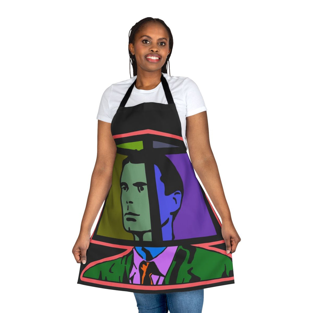 Talking Heads inspired kitchen apron with "Road to Nowhere" surreal design