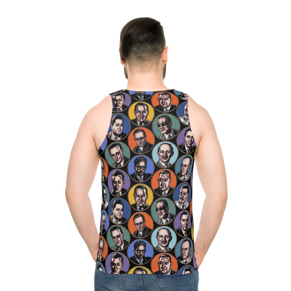 Tango orchestra leaders' portraits bubbles unisex tank top