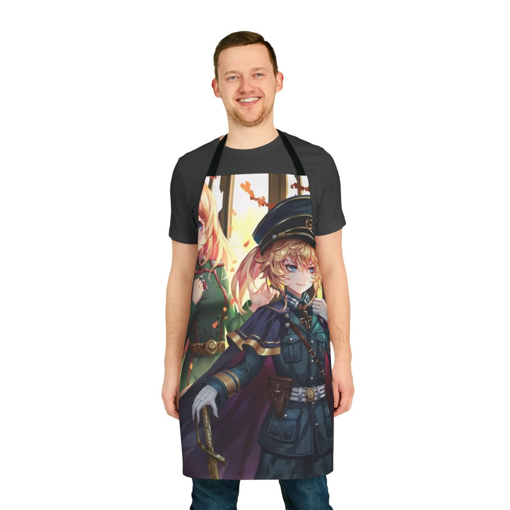 Tanya-inspired military-style apron featuring the Youjo Senki character design