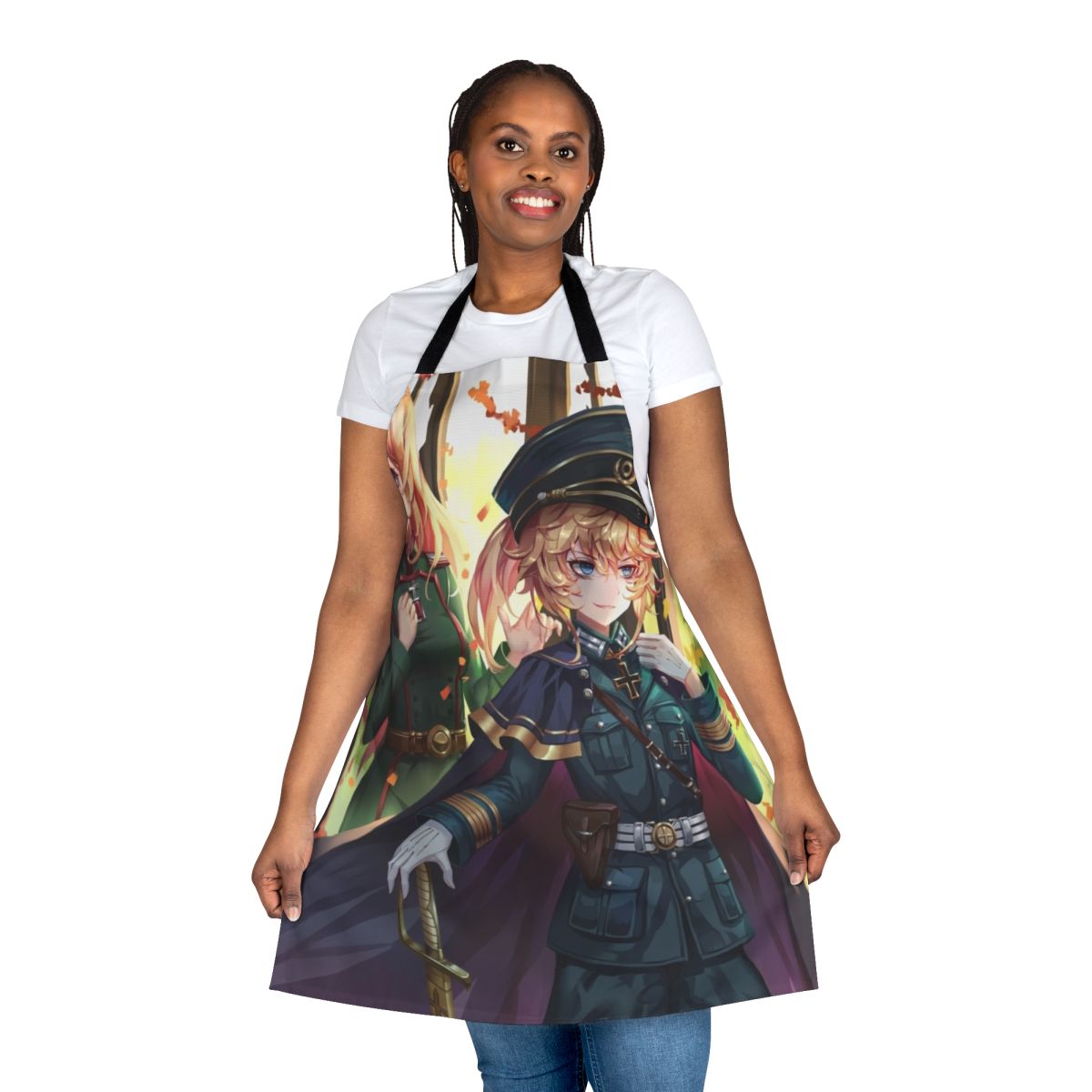 Tanya-inspired military-style apron featuring the Youjo Senki character design