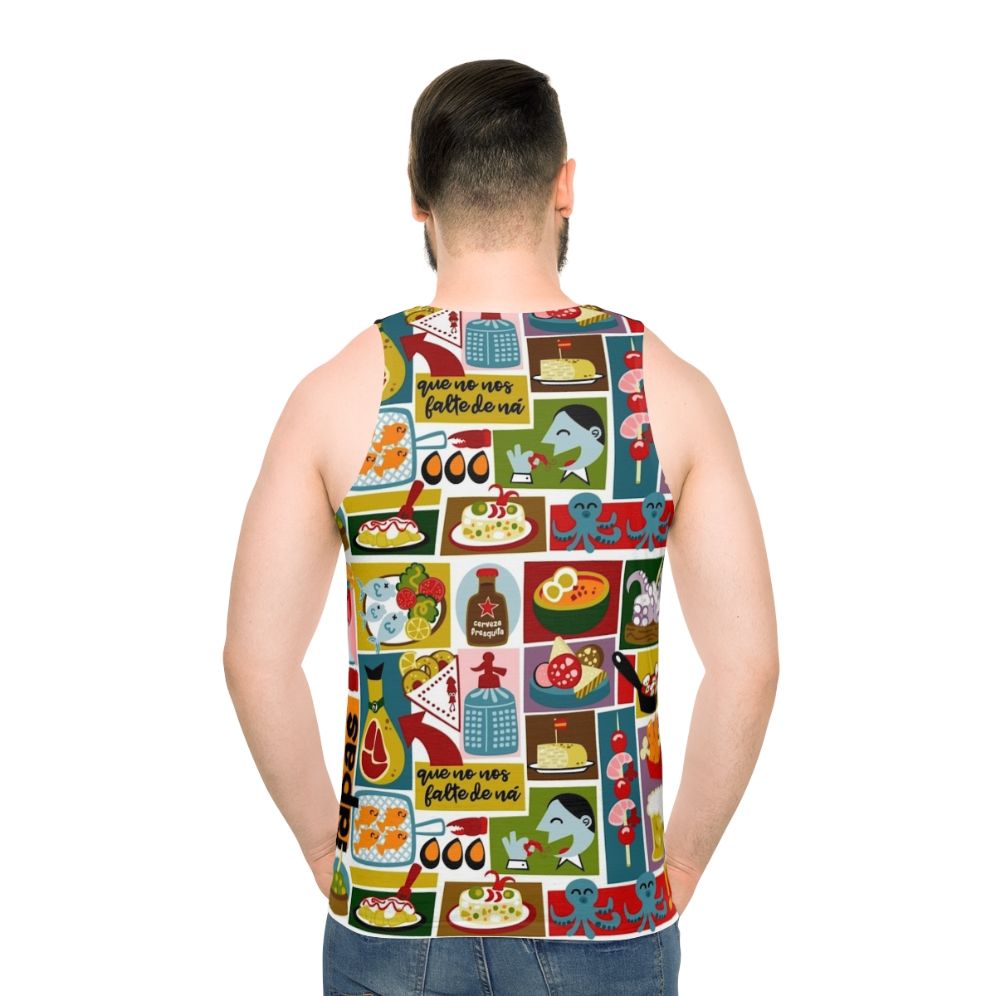 Tapas Unisex Tank Top featuring a Spanish cuisine food illustration design