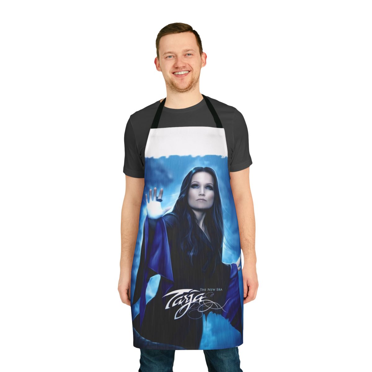 A high-quality apron featuring the iconic Tarja Turunen, the former lead vocalist of the Finnish metal band Nightwish.