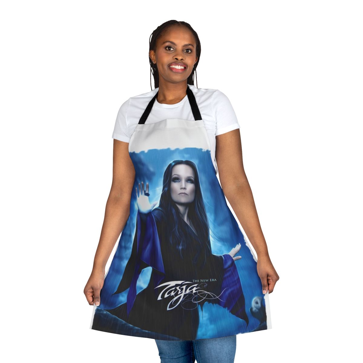 A high-quality apron featuring the iconic Tarja Turunen, the former lead vocalist of the Finnish metal band Nightwish.