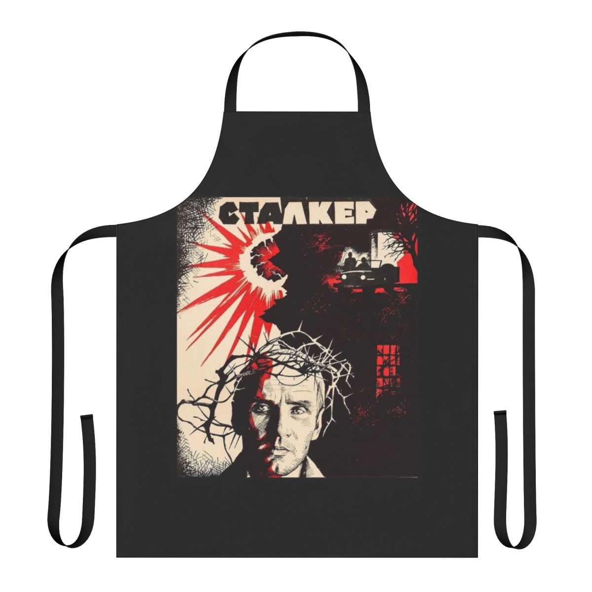 Apron featuring a design inspired by the film "Stalker" directed by Andrei Tarkovsky