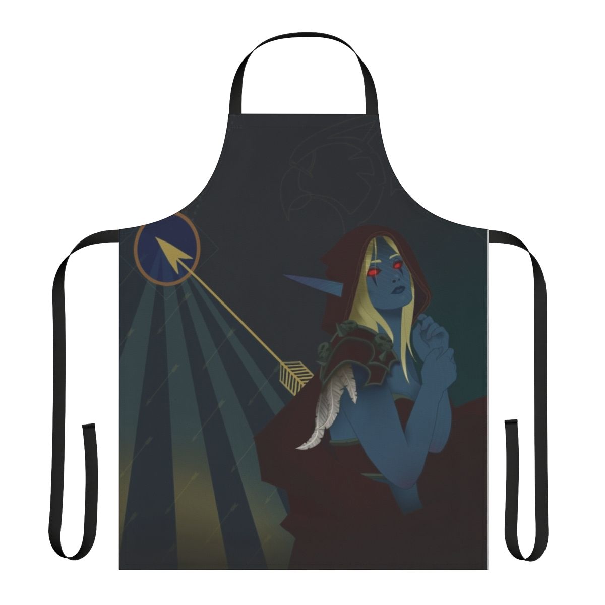 Apron featuring a tarot card design inspired by the iconic Warcraft character Sylvanas Windrunner