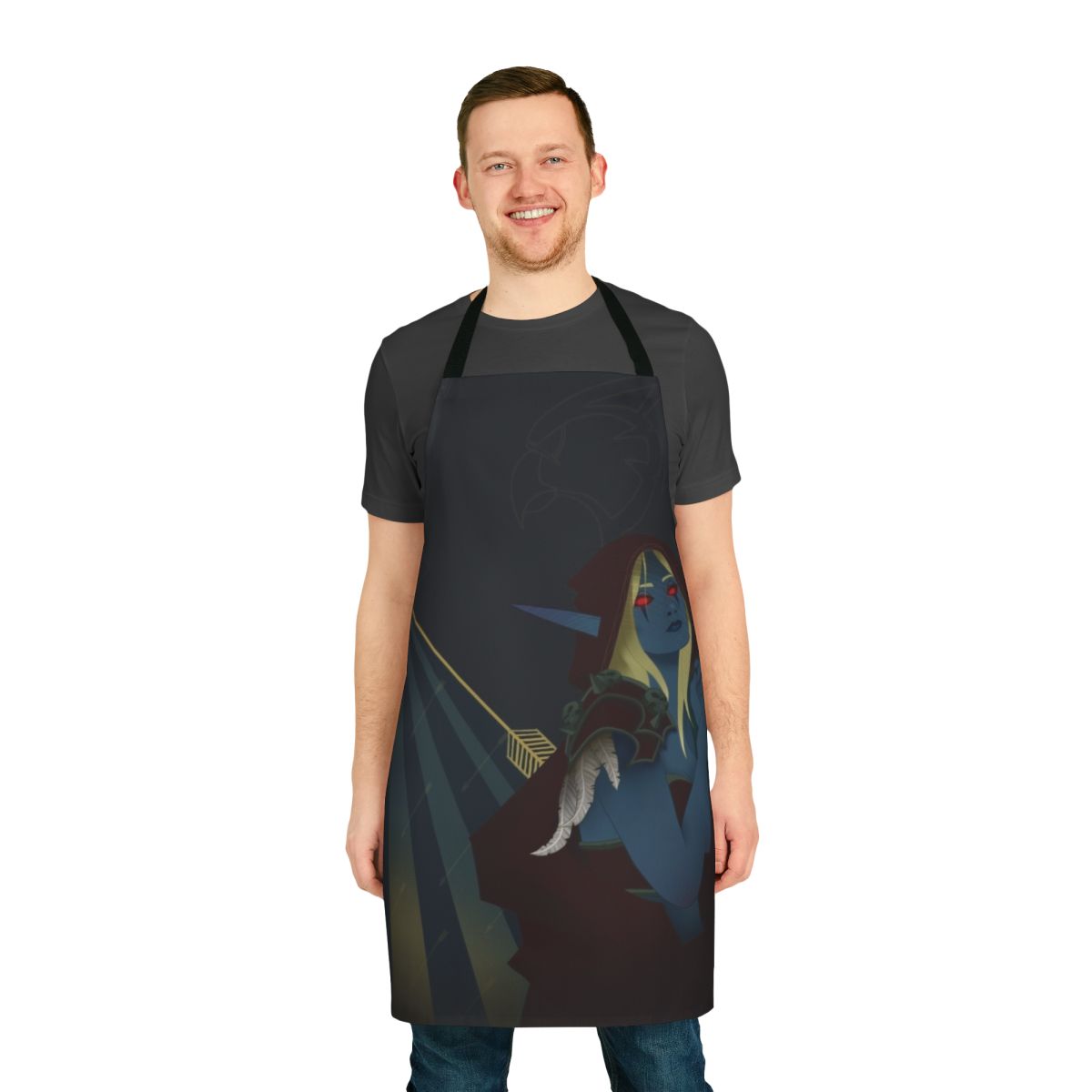 Apron featuring a tarot card design inspired by the iconic Warcraft character Sylvanas Windrunner