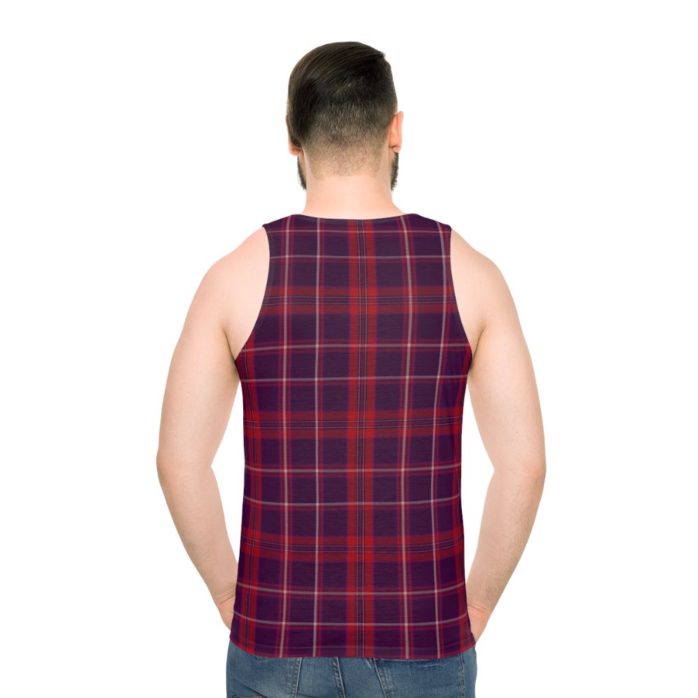 Tartan red unisex tank top