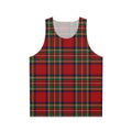 Red tartan stewart clan unisex tank top
