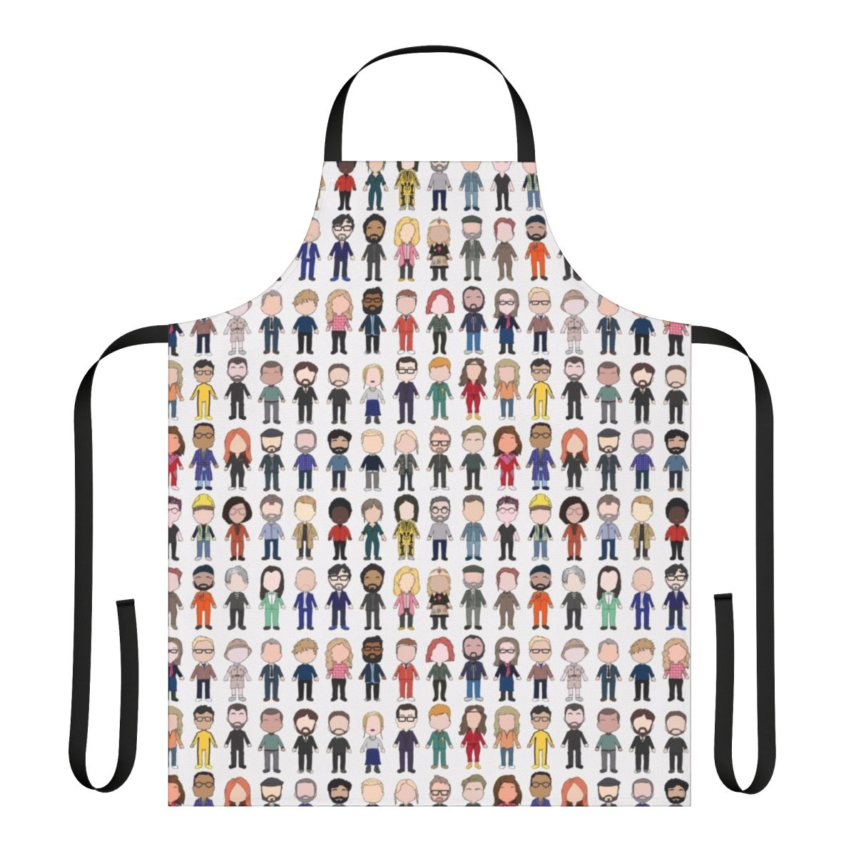Taskmaster-themed full apron with cast poster graphic