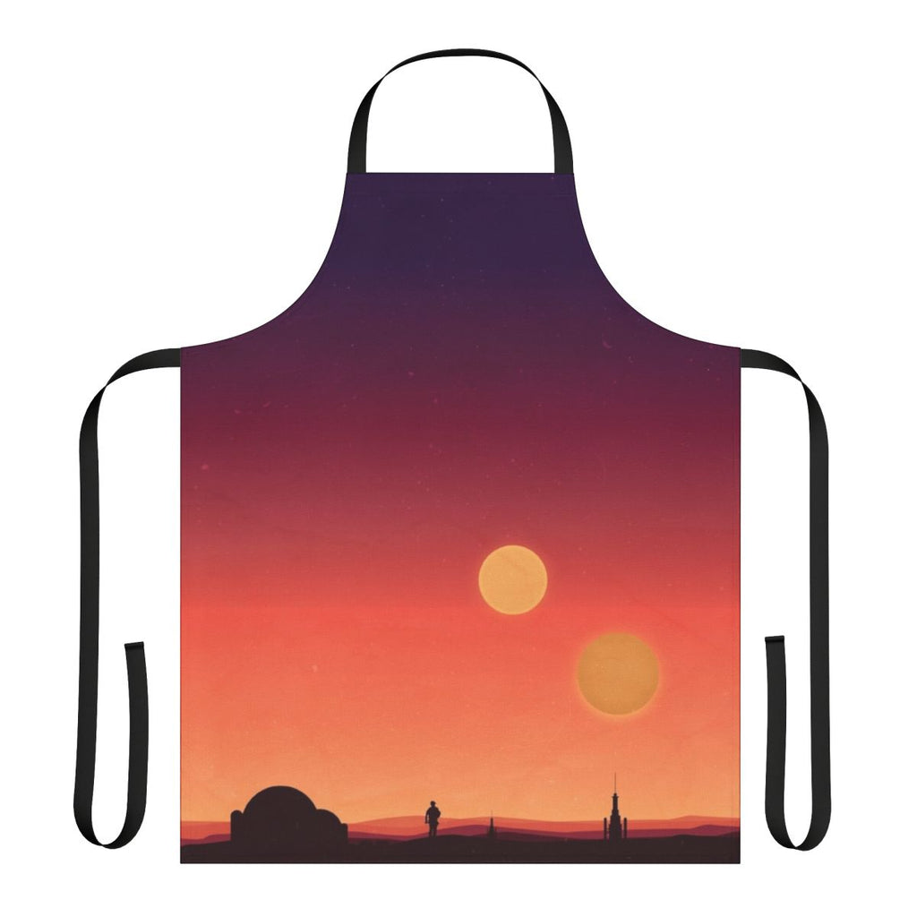 Tatooine-inspired apron with a gradient desert landscape and dual suns design