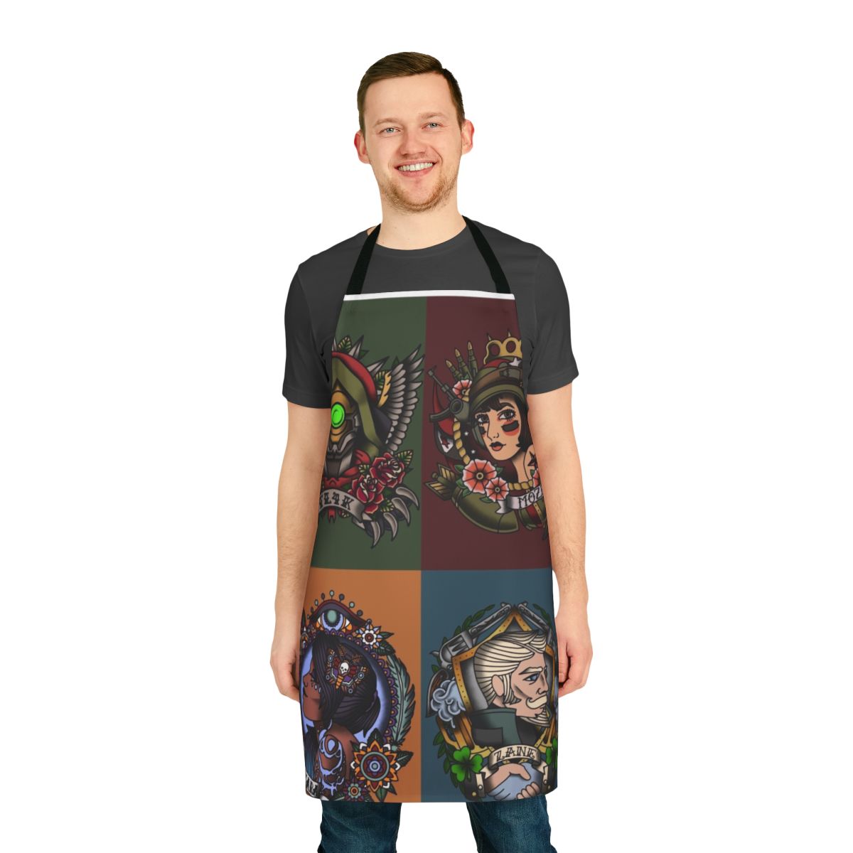 Tattoo-style Borderlands inspired apron with a vintage 1920s design