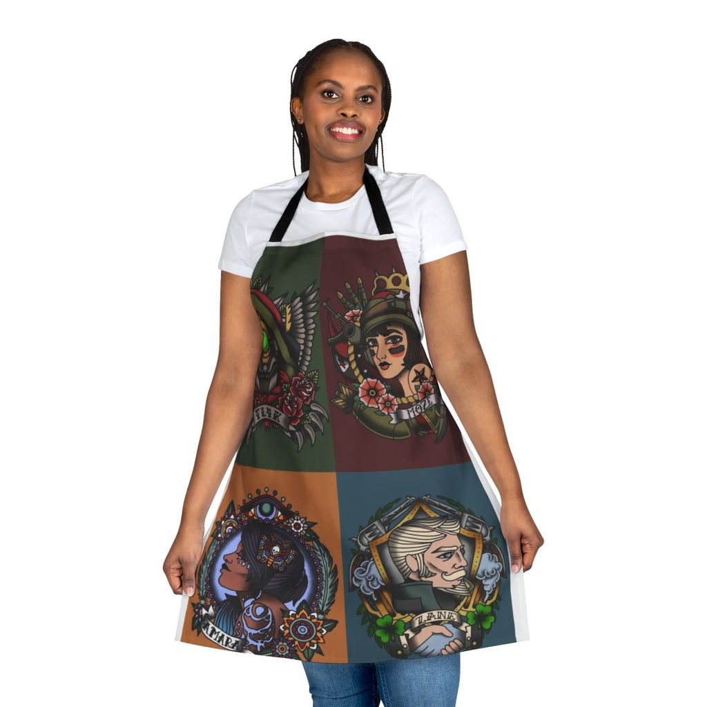 Tattoo-style Borderlands inspired apron with a vintage 1920s design