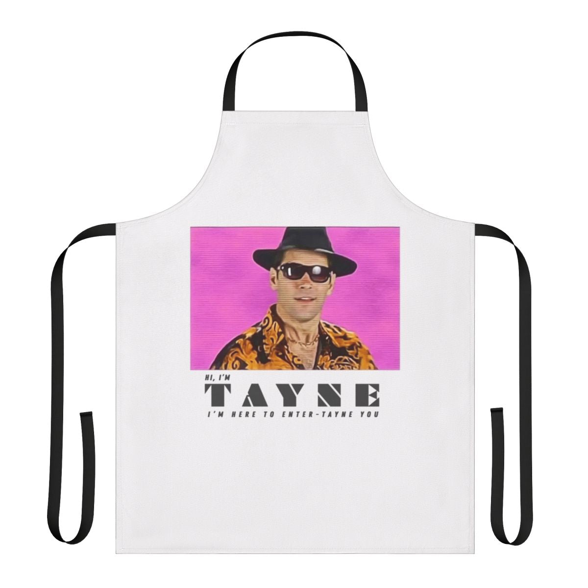 Tayne-inspired funny apron with dancing and computer designs