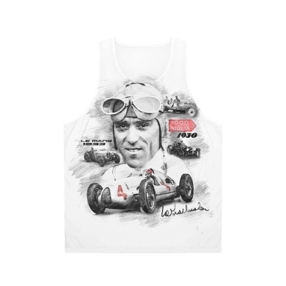 Tazio Nuvolari Unisex Tank Top for Motorsports Enthusiasts