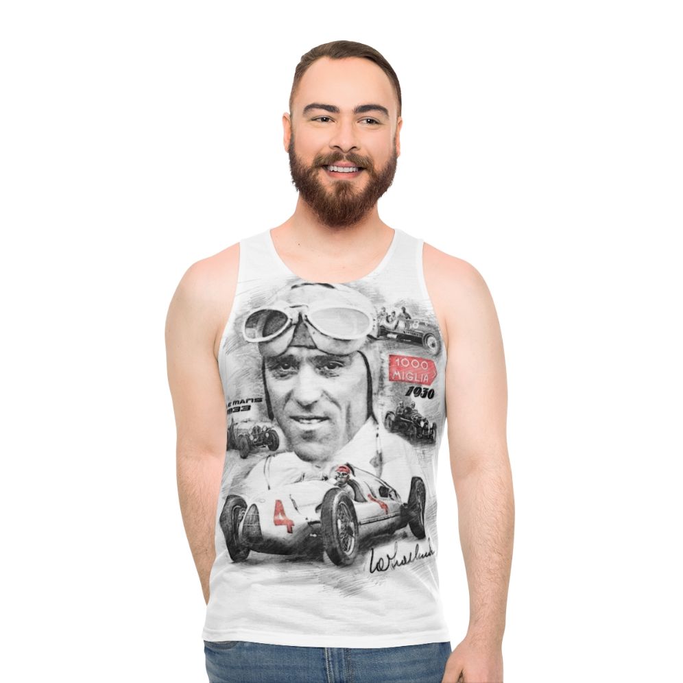 Tazio Nuvolari Unisex Tank Top for Motorsports Enthusiasts