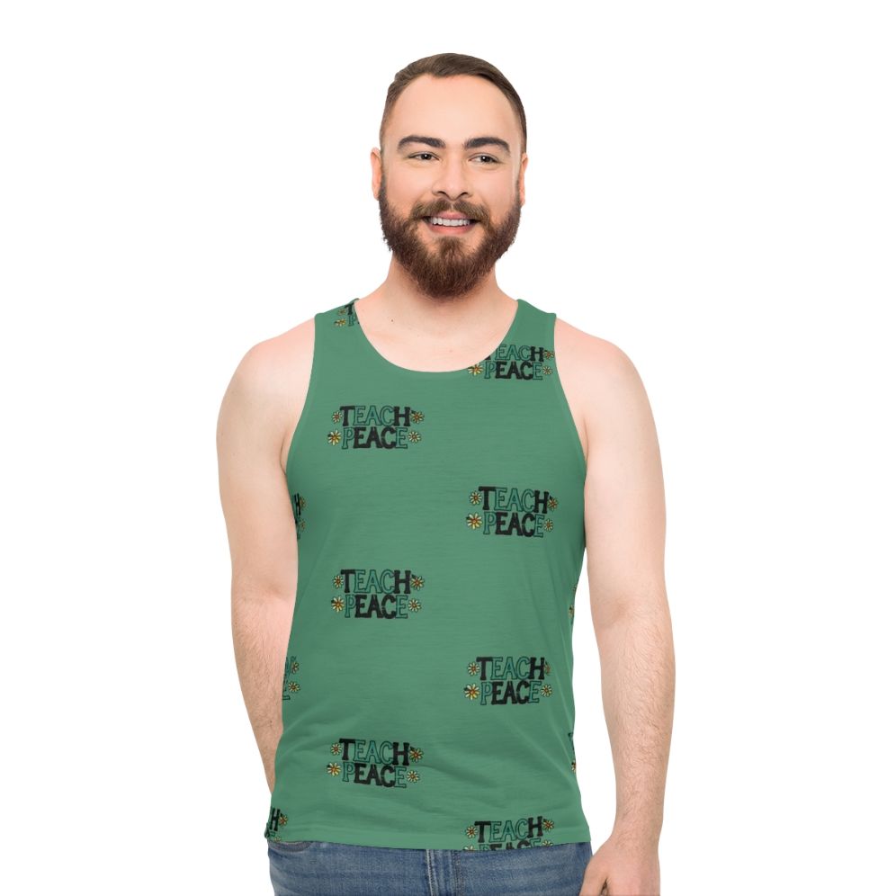 Vintage "Teach Peace" Unisex Tank Top