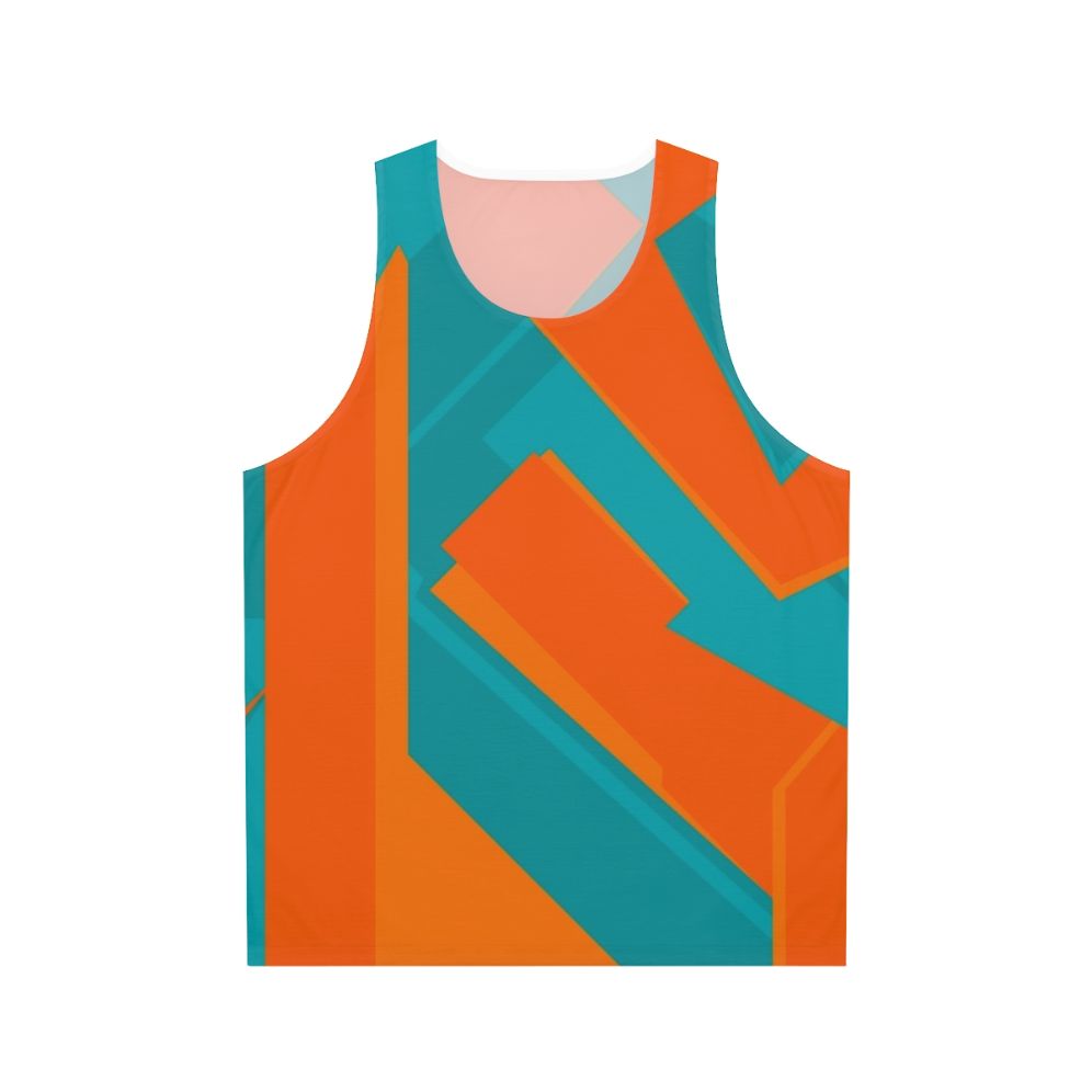 Teal and Orange Abstract Art Unisex Tank Top