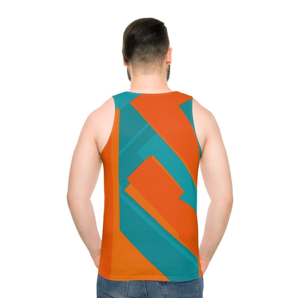 Teal and Orange Abstract Art Unisex Tank Top