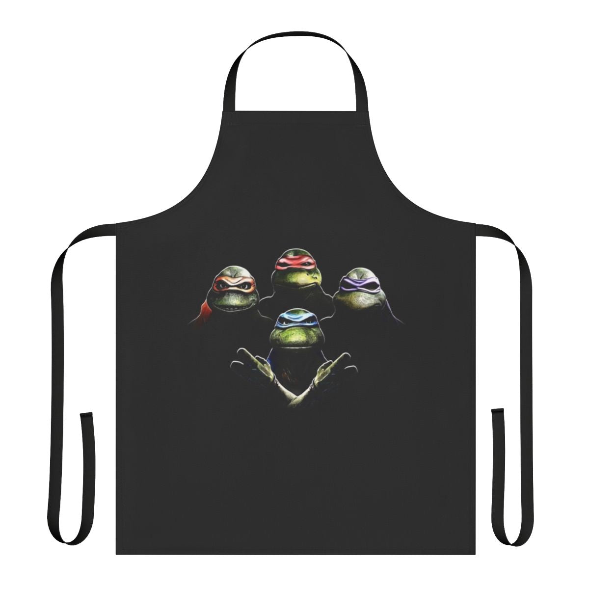 Teenage Mutant Ninja Turtles inspired apron with a humorous queen-themed design