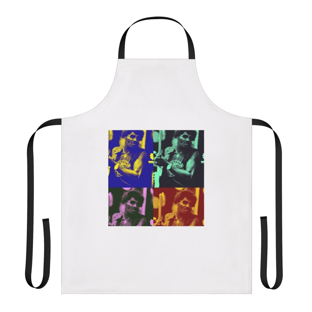 Albert Collins-inspired apron with a blues telecaster guitar design