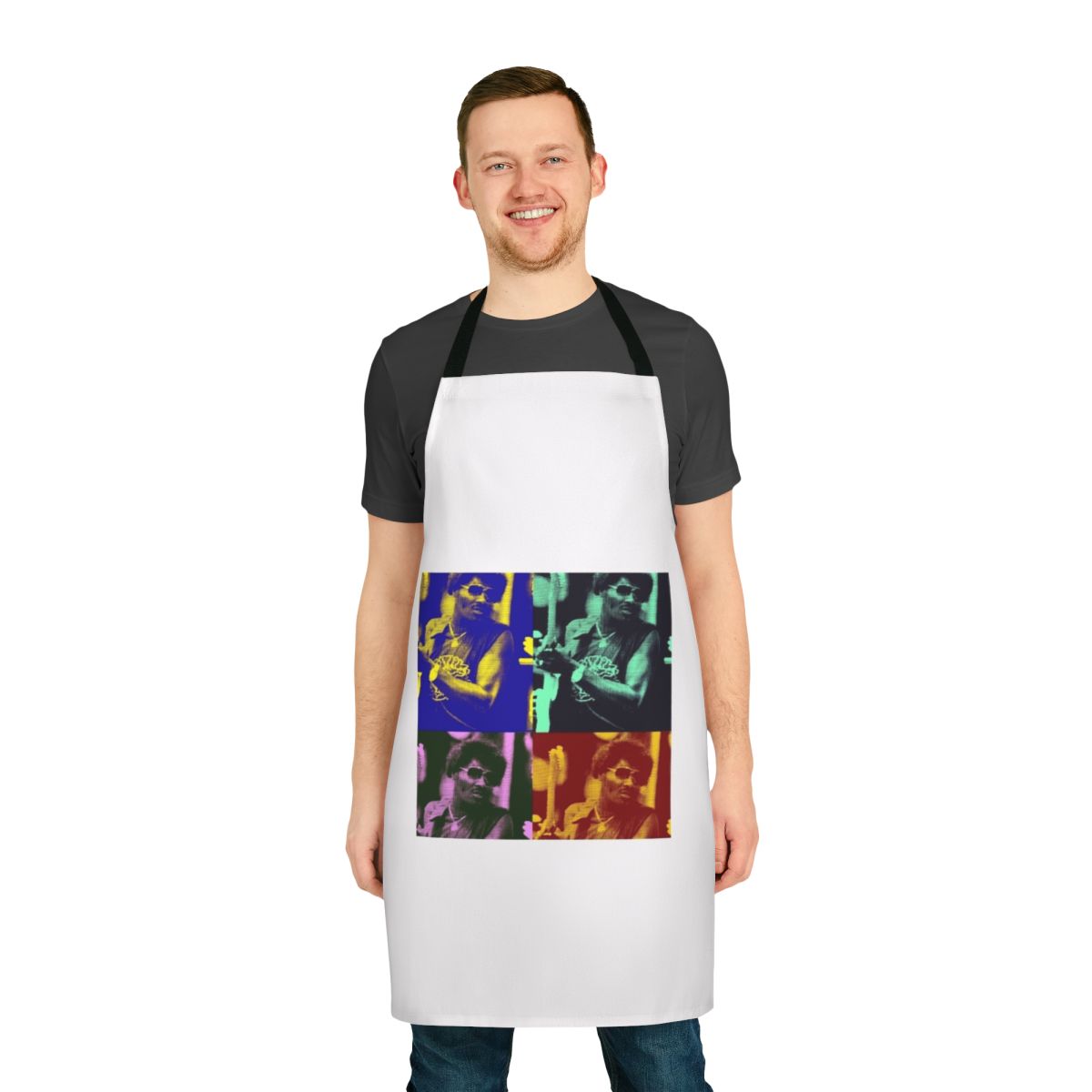 Albert Collins-inspired apron with a blues telecaster guitar design