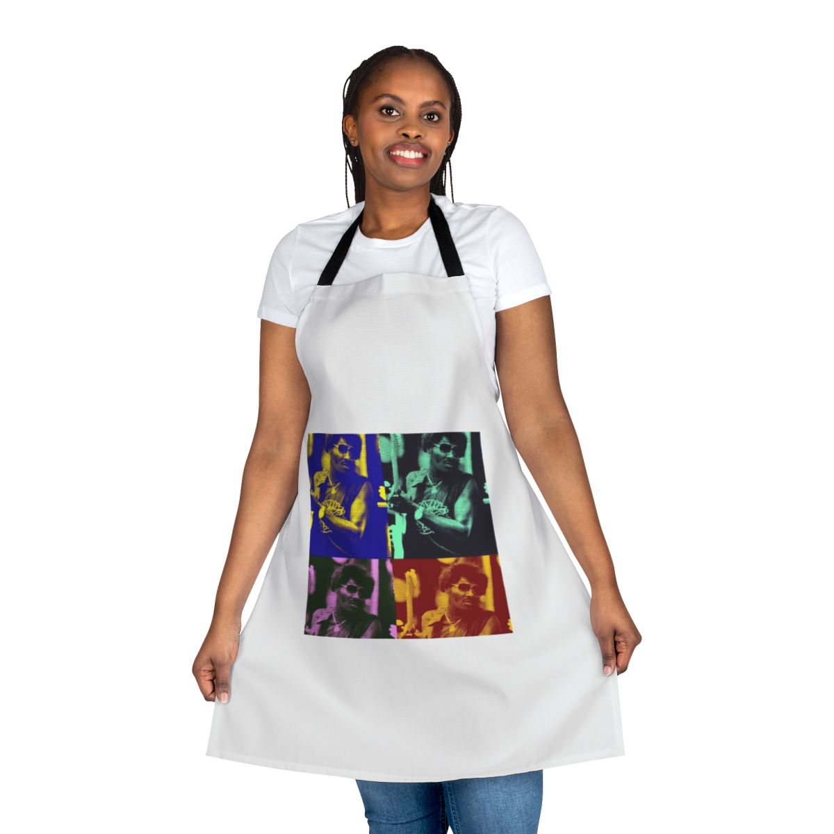 Albert Collins-inspired apron with a blues telecaster guitar design