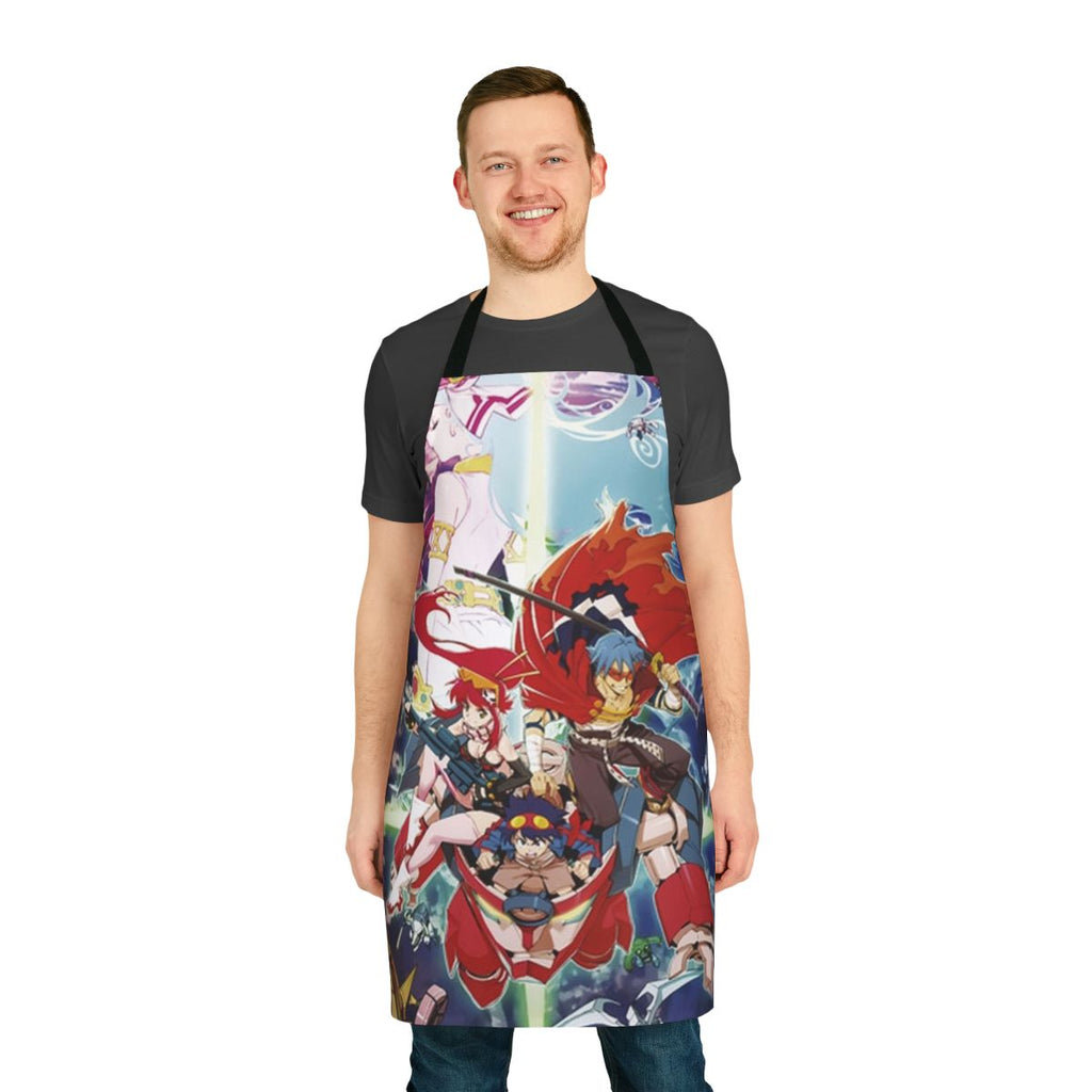 Tengen Toppa Gurren Lagann-inspired apron featuring characters from the anime and manga series