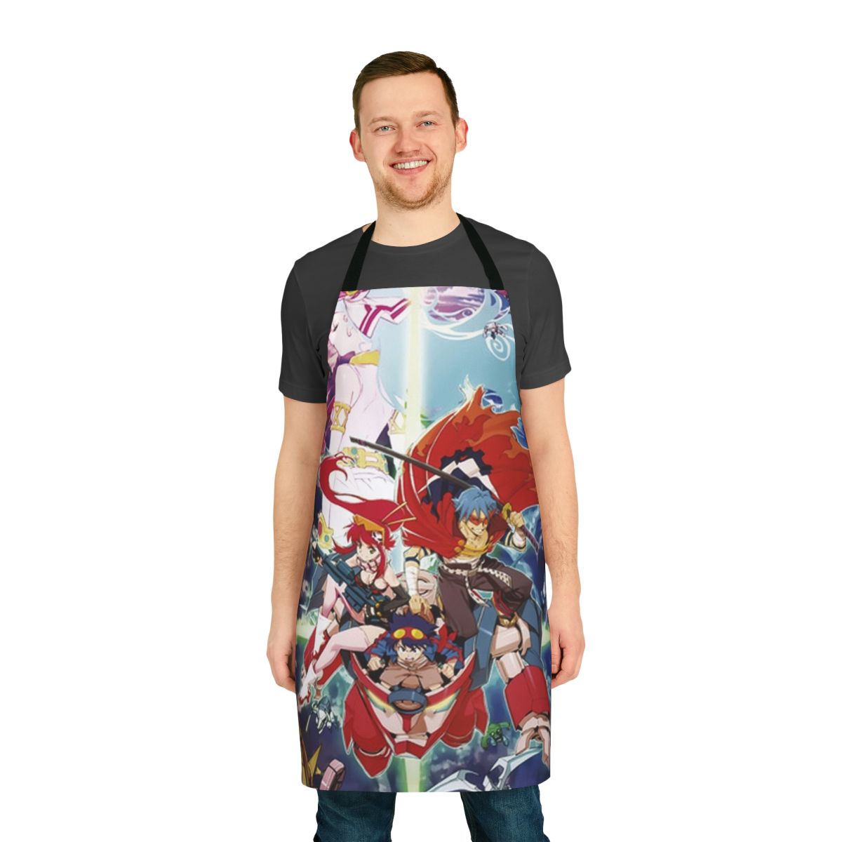 Tengen Toppa Gurren Lagann-inspired apron featuring characters from the anime and manga series