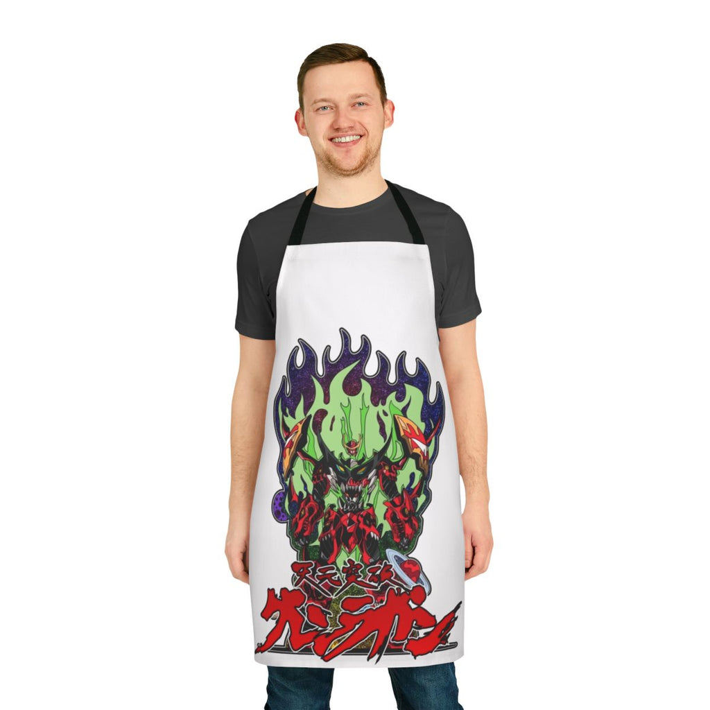 Tengen Toppa Gurren Lagann themed apron with custom skull kid design