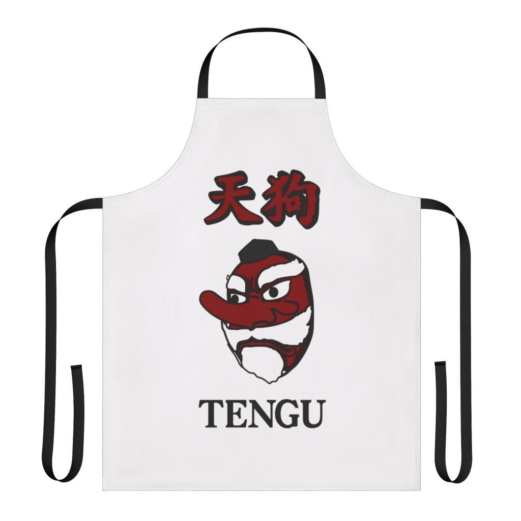 Red-faced Tengu creature apron with long nose, inspired by the No More Heroes video game series