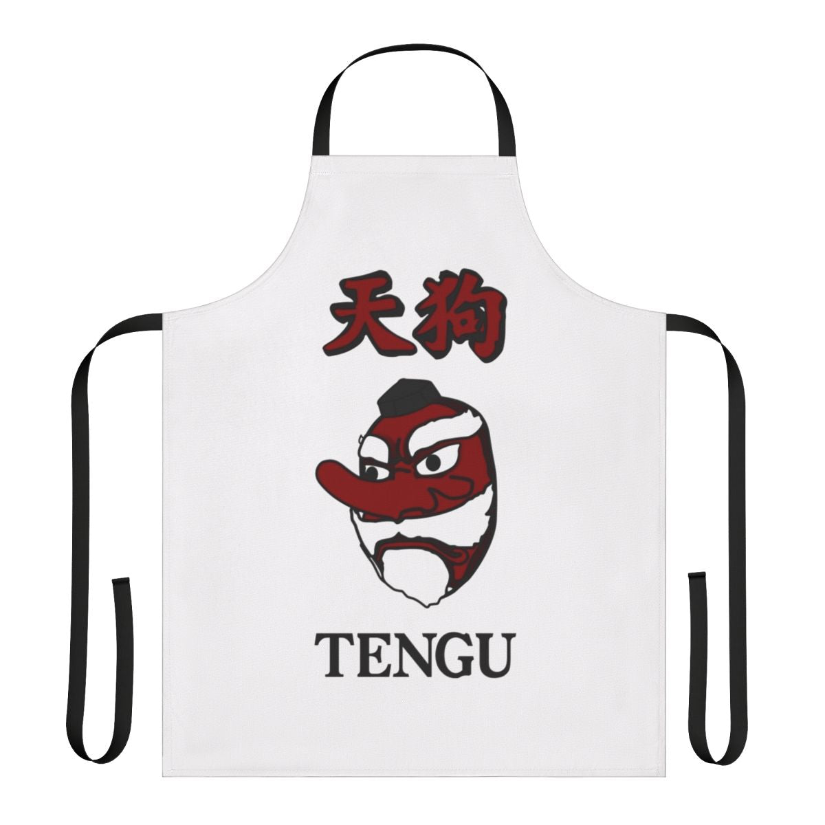 Red-faced Tengu creature apron with long nose, inspired by the No More Heroes video game series