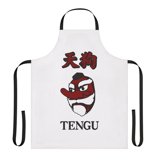 Red-faced Tengu creature apron with long nose, inspired by the No More Heroes video game series