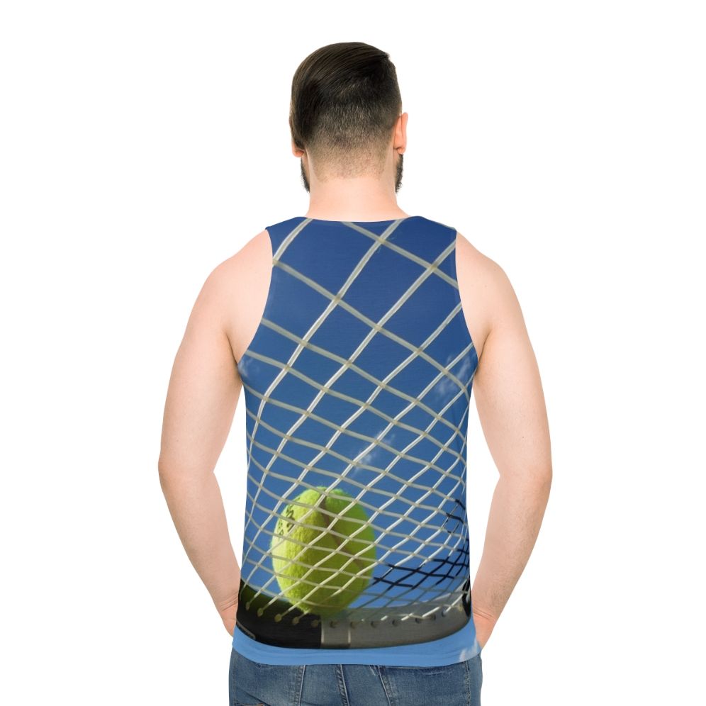 Unisex tennis ball print tank top