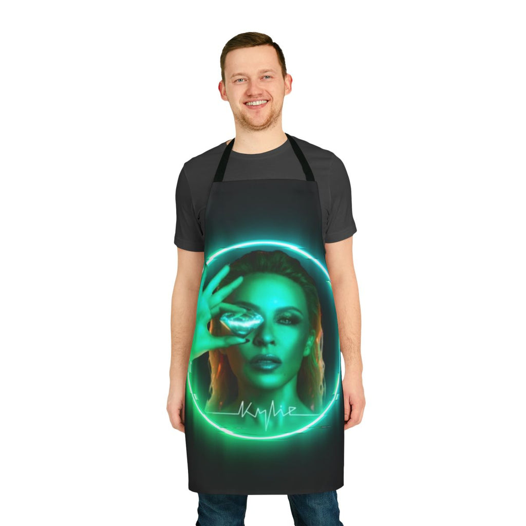 Tension Artistic Glow Apron featuring a vibrant pop art design inspired by Kylie Glow
