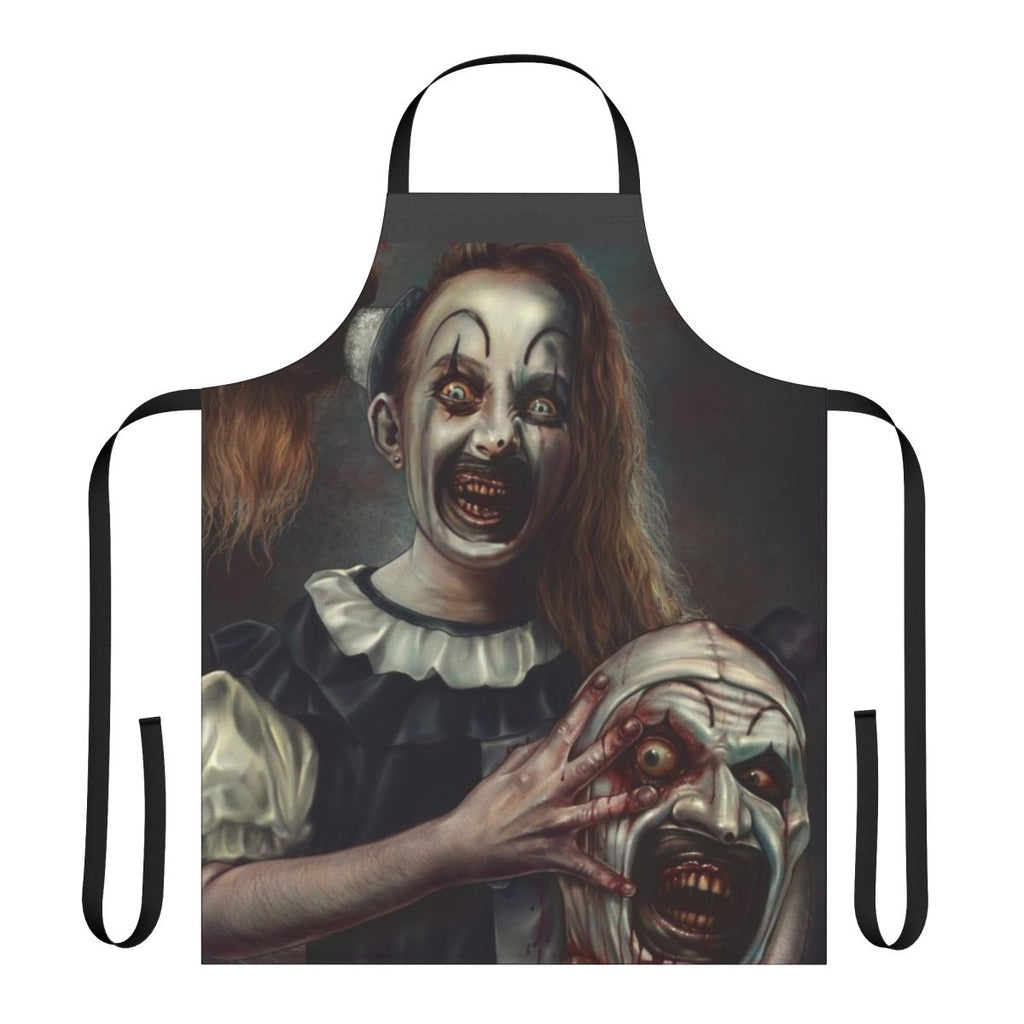 Terrifier 2 inspired apron featuring the iconic Little Pale Girl from the horror movie
