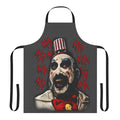 Frightening horror-themed apron featuring the iconic character Captain Spaulding from the House of 1000 Corpses and The Devil's Rejects films.