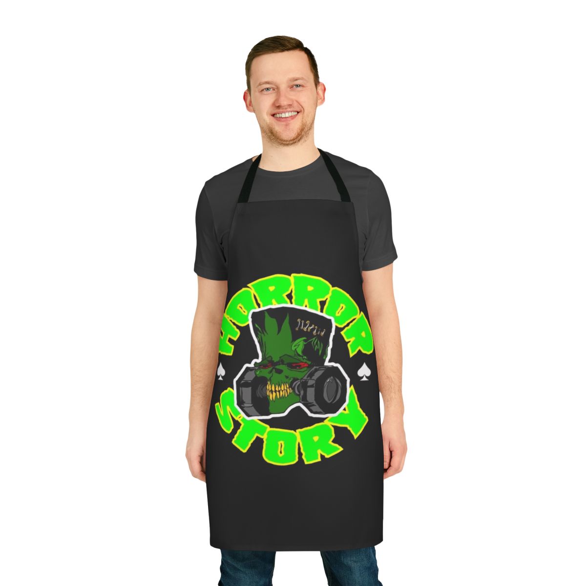 Spooky horror-inspired apron with a dark, gothic design