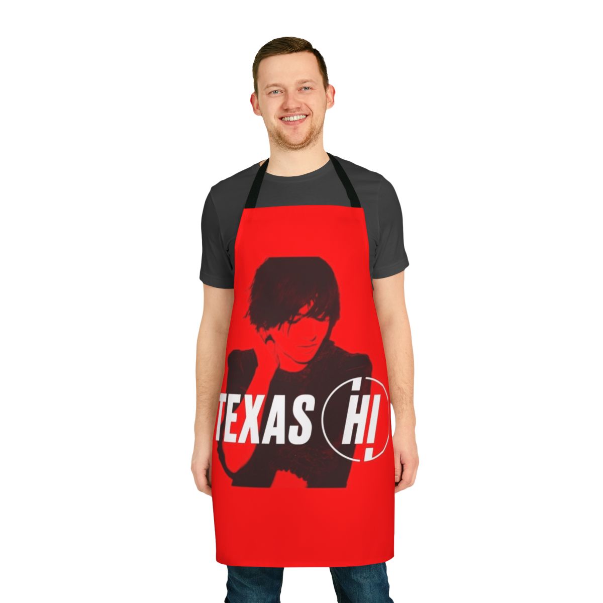 Texas-themed apron featuring the style of a popular 90s Scottish alternative band