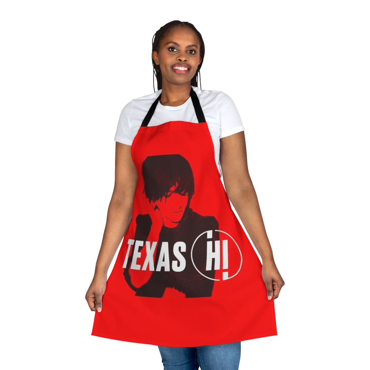 Texas-themed apron featuring the style of a popular 90s Scottish alternative band