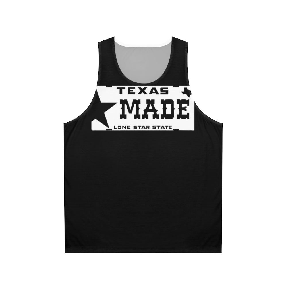 Texas Made Lone Star License Plate Unisex Tank Top