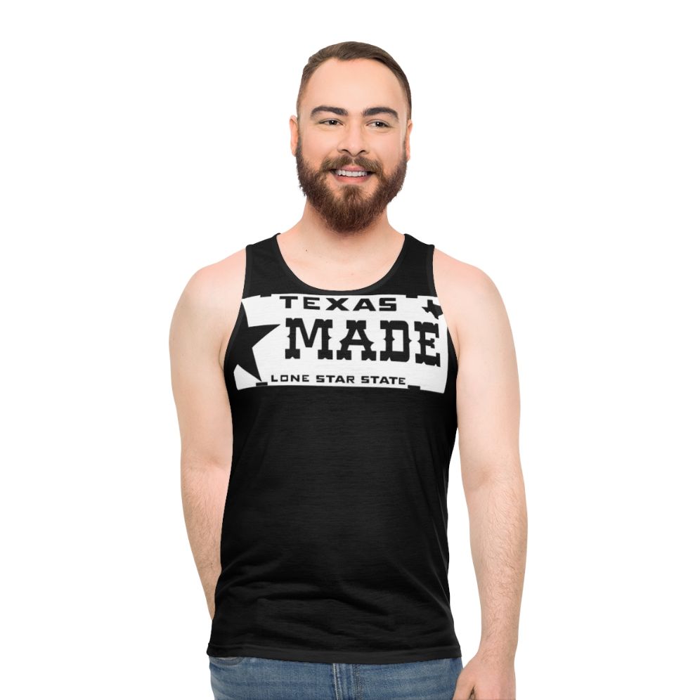 Texas Made Lone Star License Plate Unisex Tank Top