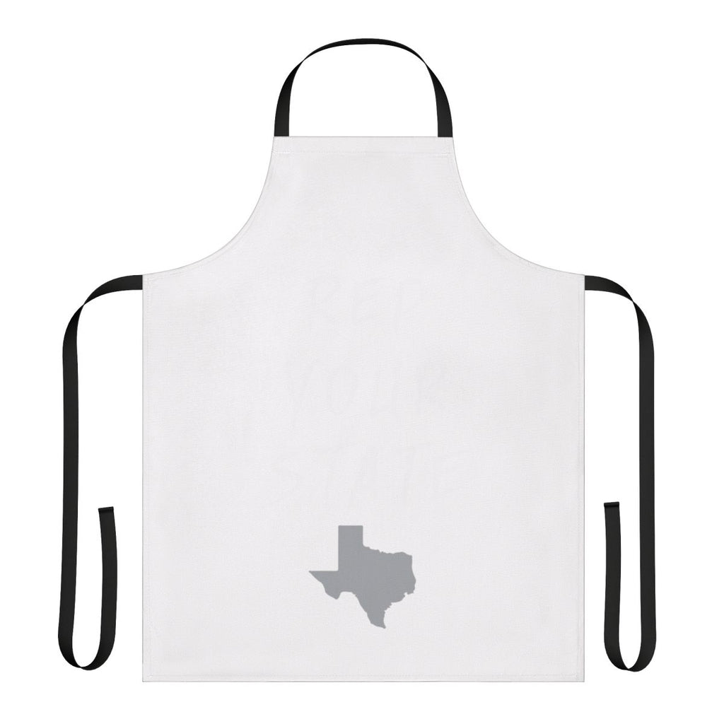 Texas state pride apron with red, white, and blue design